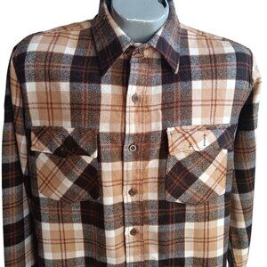 Large LT Tall Vintage Flannel Shirt 80's JC Penney Plaid Skater Grunge Distress